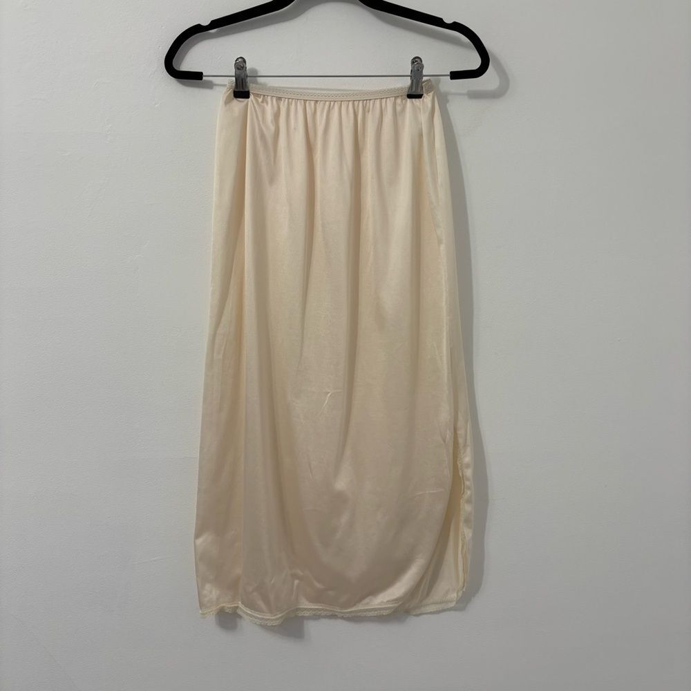 Vintage 70s Pinehurst Off White Half Slip Skirt Sz M